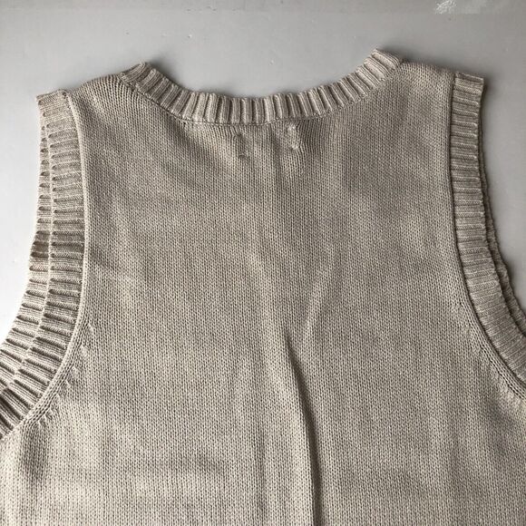 Lucky Brand Women’s Crochet Sweater Vest Beige / Ivory Small NWT - Picture 13 of 14